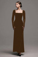 Load image into Gallery viewer, Simple Black Sheath Velvet Long Sleeves Holiday Party Dress