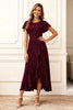 Load image into Gallery viewer, Glitter Black Round Neck Midi Holiday Party Dress with Sleeves