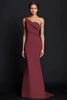 Load image into Gallery viewer, Elegant Khaki Ruched One Shouder Satin Long Formal Dress