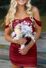 Load image into Gallery viewer, Red Bodycon Off the Shoulder Ruched Short Prom Dress