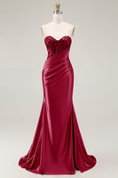 Load image into Gallery viewer, Sparkly Red Mermaid Sweetheart Long Sequin Prom Dress