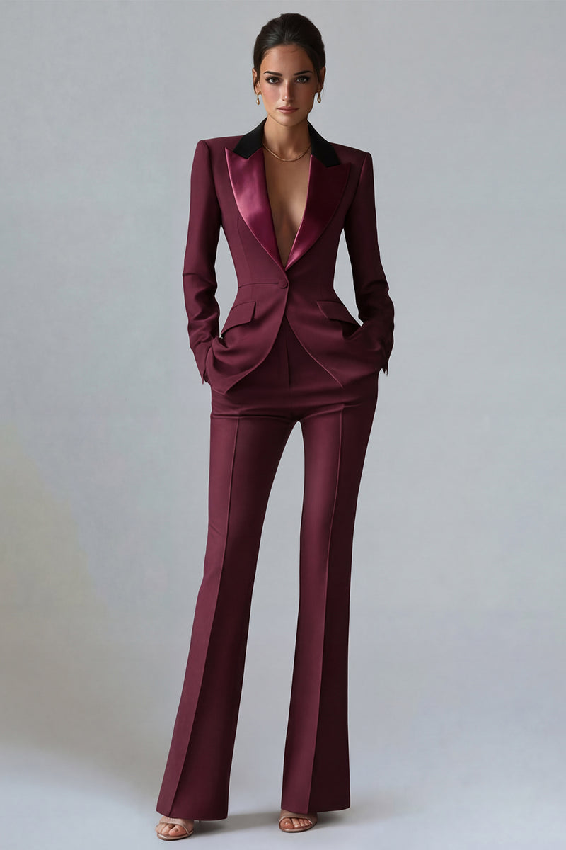 Load image into Gallery viewer, 2 Piece Dark Green Peak Lapel Single Breasted Slim Fit Prom Suits