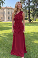 Load image into Gallery viewer, Yellow Sheath Floral One Shoulder Maxi Formal Dress