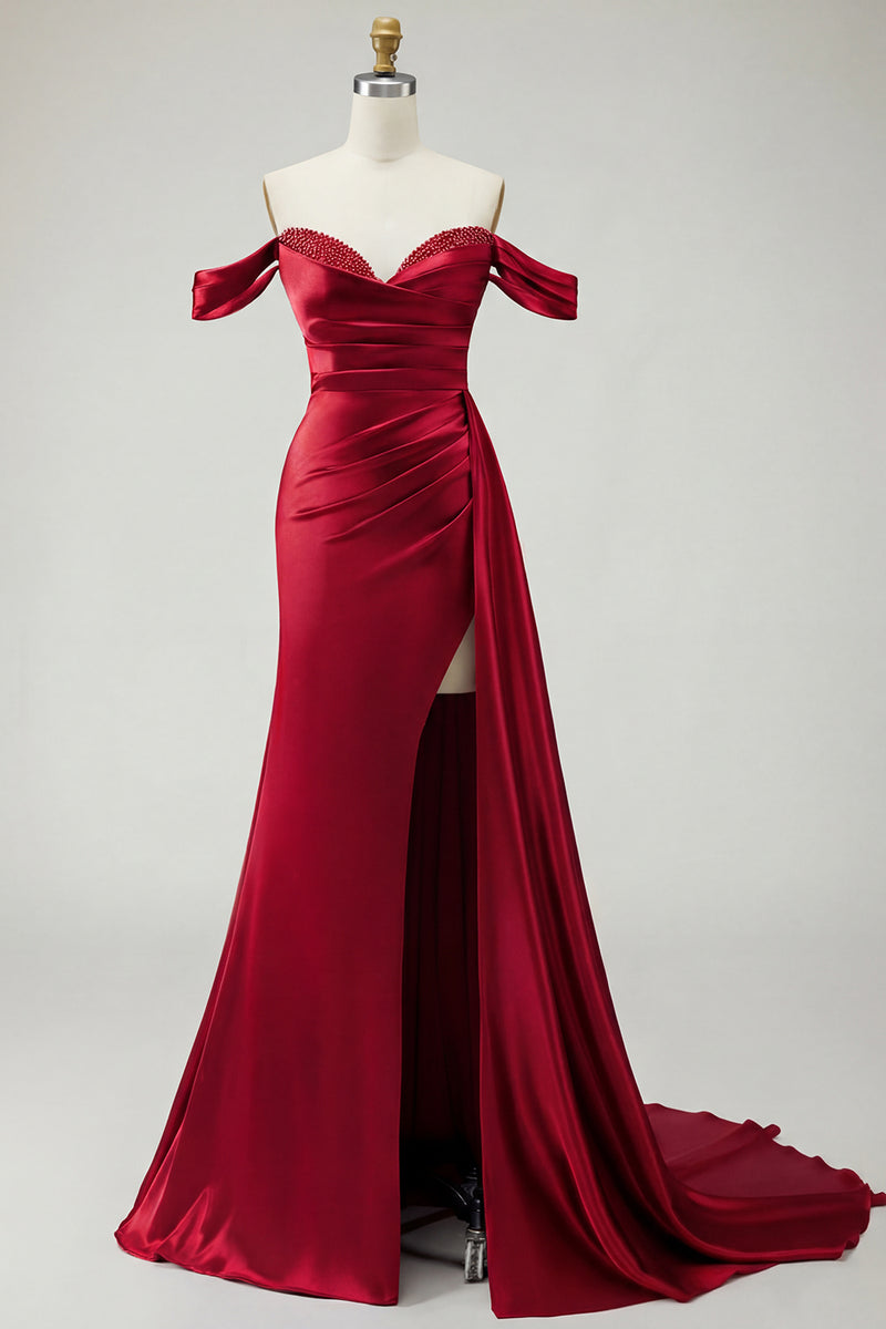 Load image into Gallery viewer, Sparkly Golden Long Mermaid Prom Dress with Side Cape