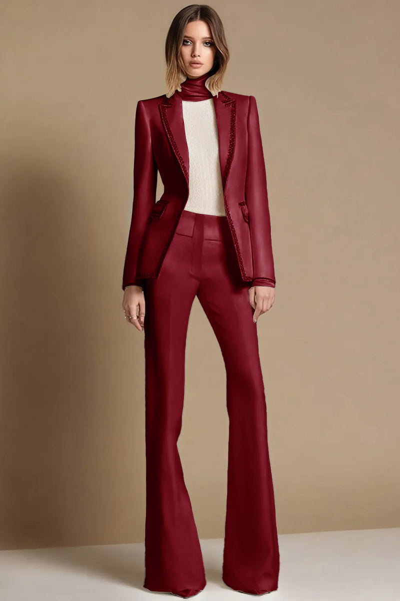 Load image into Gallery viewer, 2 Piece Sparkly White Peak Lapel Long Sleeves Prom Suits with Beading