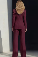 Load image into Gallery viewer, Pink 2 Piece Wide Leg Peak Lapel Business Suits with Sash