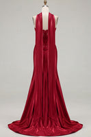 Load image into Gallery viewer, Blue Satin Sweetheart Mermaid Long Corset Prom Dress
