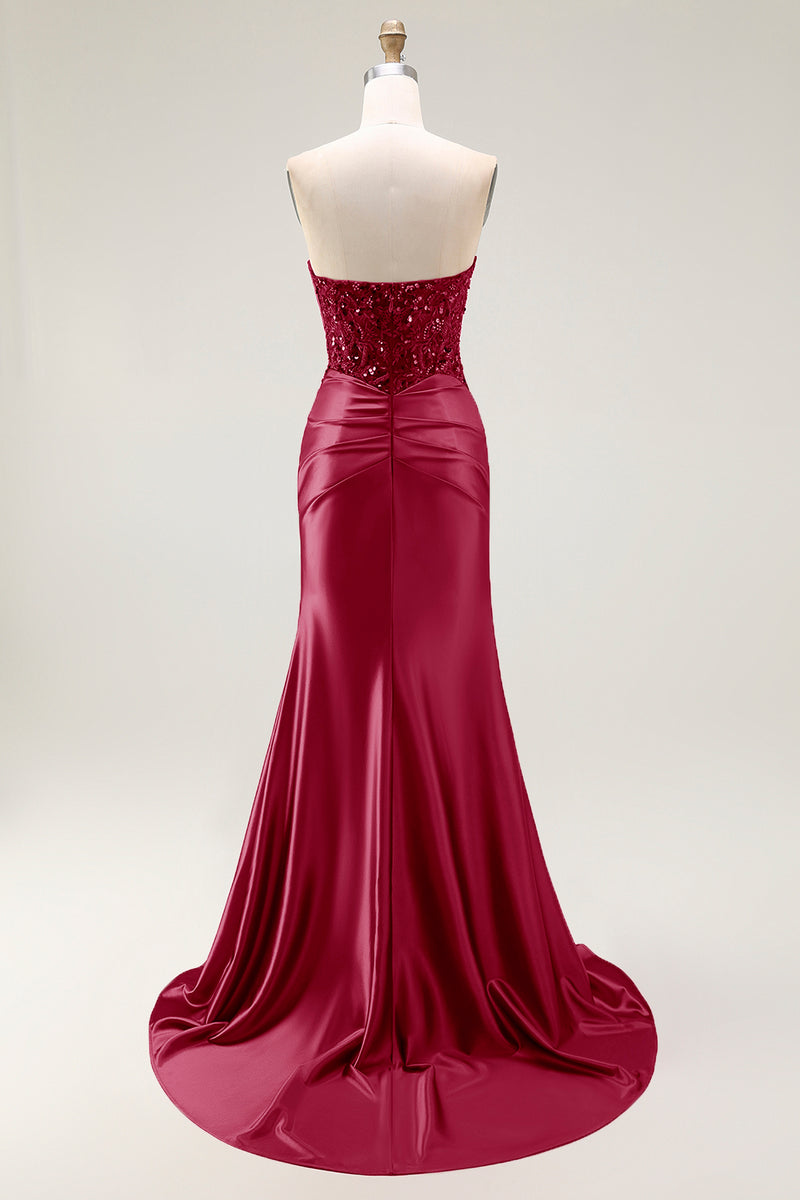 Load image into Gallery viewer, Sparkly Red Mermaid Sweetheart Long Sequin Prom Dress