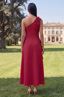 Load image into Gallery viewer, Hot Pink Floral One Shoulder A Line Maxi Formal Dress