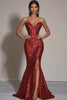 Load image into Gallery viewer, Sparkly Strapless Gold Mermaid Long Sequins Formal Dress with Slit
