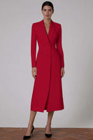 Load image into Gallery viewer, Ivory Peak Lapel Double Breasted Midi Blazer Dress