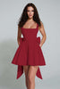 Load image into Gallery viewer, Ivory Satin Square Neck A Line Short Prom Dress with Bow