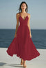 Load image into Gallery viewer, Simple Ivory Spaghetti Straps Ruffled Beach Maxi Engagement Dress