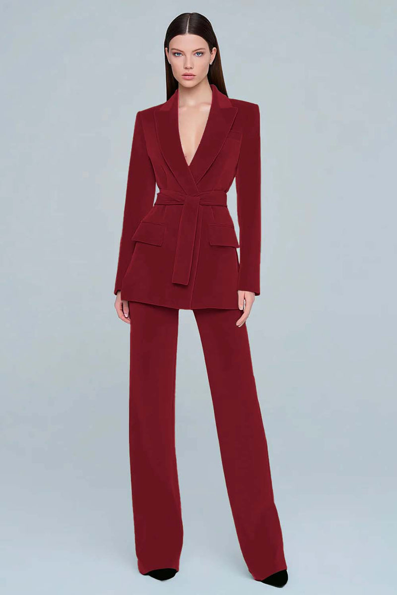 Load image into Gallery viewer, 2 Piece Dark Green Peak Lapel Prom Suits with Sash