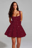 Load image into Gallery viewer, Sparkly White Square Neck Short A Line Prom Dress with Bow