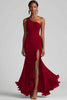 Load image into Gallery viewer, Ink Blue Mermaid Ruffled Chiffon Long Formal Dress with Slit