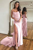 Load image into Gallery viewer, Sparkly Red Sheath Corset Long Prom Dress with Lace