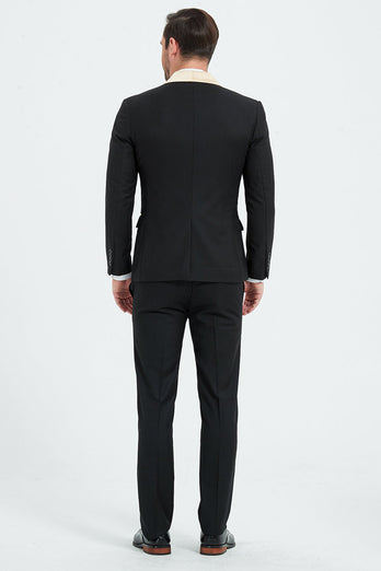 Champagne 3 Piece Shawl Lapel Men's Prom Suits