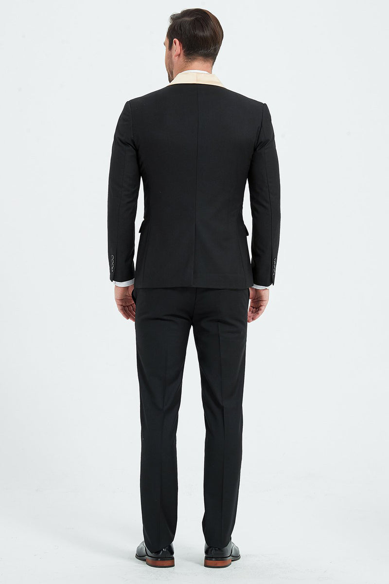 Load image into Gallery viewer, Champagne 3 Piece Shawl Lapel Men&#39;s Prom Suits