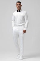 Load image into Gallery viewer, White Jacquard Double Breasted 2 Piece Men&#39;s Suits