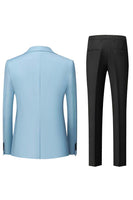 Load image into Gallery viewer, Black Grey 3 Piece Peak Lapel One Button Men&#39;s Suits