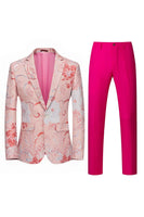 Load image into Gallery viewer, Light Pink Jacquard 2 Piece Notched Lapel  Men&#39;s Prom Suits