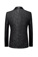 Load image into Gallery viewer, Black 3 Piece Jacquard Shawl Lapel Men&#39;s Prom Suits