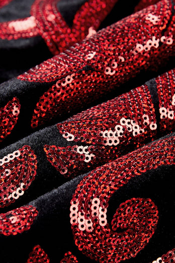 Red Sequins Men's 2 Pieces Suits