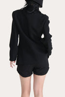 Load image into Gallery viewer, Sparkly Black Beaded Notched Lapel Women Prom Blazer