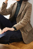 Load image into Gallery viewer, Khaki Plaid Notched Lapel Women Coat