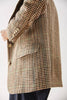 Load image into Gallery viewer, Khaki Plaid Notched Lapel Women Coat