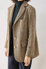 Load image into Gallery viewer, Khaki Plaid Notched Lapel Women Coat