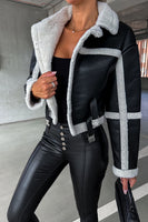 Load image into Gallery viewer, Black Fleece Buckle Thickened Short Jacket
