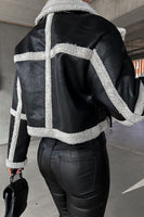 Load image into Gallery viewer, Black Fleece Buckle Thickened Short Jacket