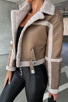 Load image into Gallery viewer, Black Fleece Buckle Thickened Short Jacket