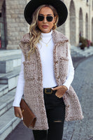 Load image into Gallery viewer, Black Fleece Button Down Vest