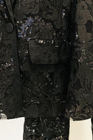 Load image into Gallery viewer, Sparkly Black Lace 2 Piece Women Party Suits