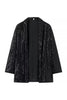 Load image into Gallery viewer, Sparkly Black Shawl Lapel Sequins 2 Piece Women Prom Suits