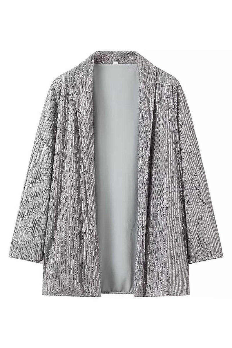 Load image into Gallery viewer, Sparkly Black Shawl Lapel Sequins 2 Piece Women Prom Suits