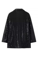 Load image into Gallery viewer, Sparkly Black Shawl Lapel Sequins 2 Piece Women Prom Suits