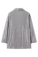 Load image into Gallery viewer, Sparkly Black Shawl Lapel Sequins 2 Piece Women Prom Suits