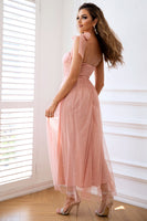 Load image into Gallery viewer, A-Line Tulle Blush Corset Prom Dress