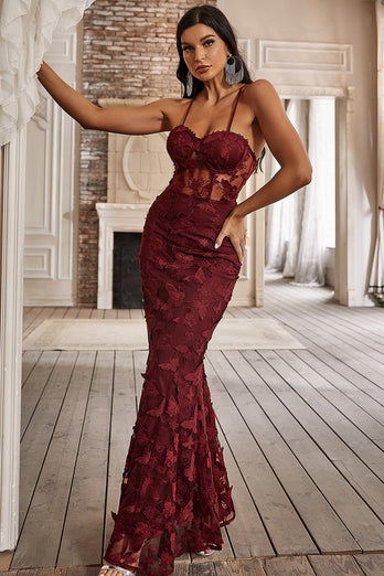 Mermaid Spaghetti Straps Sage Corset Prom Dress