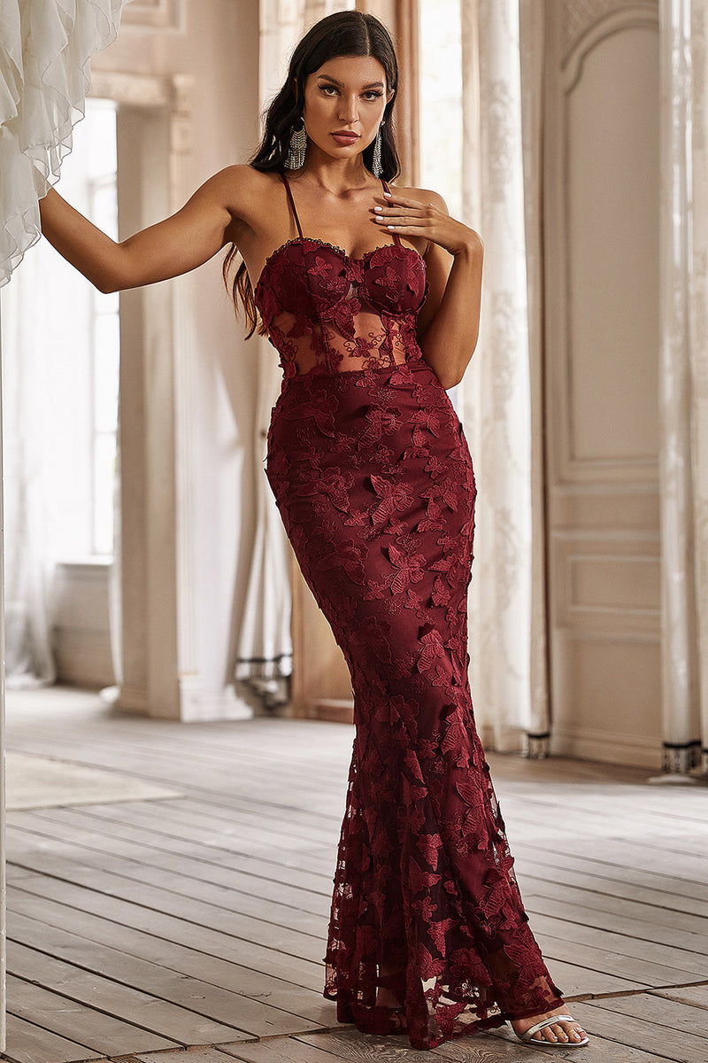 Load image into Gallery viewer, Mermaid Spaghetti Straps Sage Corset Prom Dress