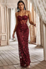 Load image into Gallery viewer, Mermaid Spaghetti Straps Sage Corset Prom Dress