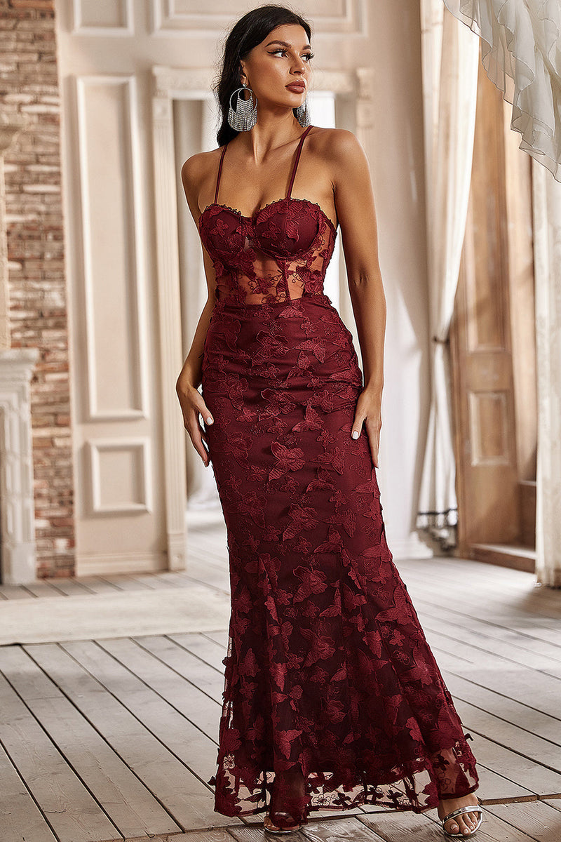 Load image into Gallery viewer, Mermaid Spaghetti Straps Sage Corset Prom Dress