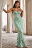 Load image into Gallery viewer, Mermaid Spaghetti Straps Black Corset Prom Dress