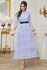 Load image into Gallery viewer, A-Line Light Purple Long Prom Dress with Sleeves