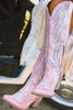 Load image into Gallery viewer, Dusty Rose Embroidered Boho Calf Cowgirl Mid Boots