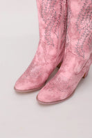 Load image into Gallery viewer, Dusty Rose Embroidered Boho Calf Cowgirl Mid Boots